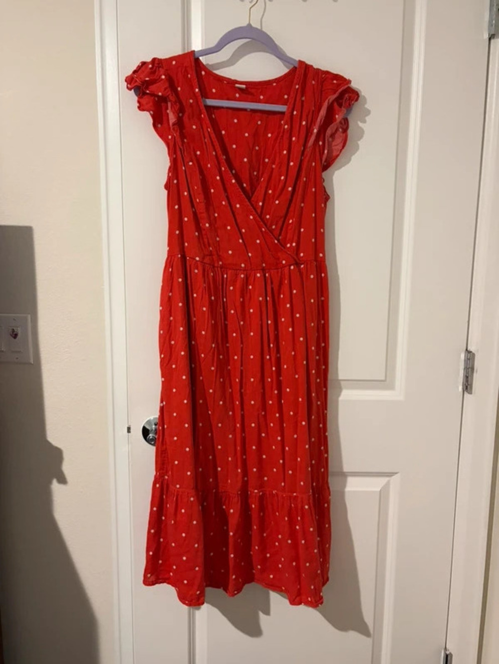 Old Navy Red Polka Dot Midi Dress – Size L